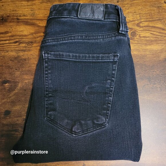 American Eagle Jeans 4 Jegging Super Hi Rise 360 Next Level Stretch Black Wash - Picture 3 of 12